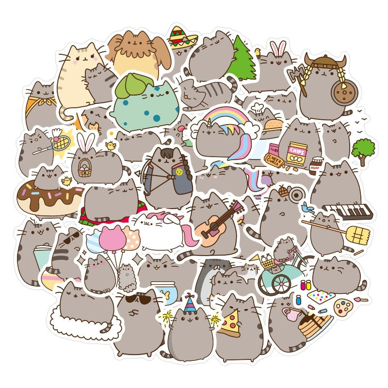 Pusheen Stickers- 10 Pcs