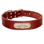 Custom Leather Dog Collar Leash Set Personalized Pet Collar Leash Free Engraved Nameplate For Small Medium Large Dogs