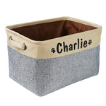 Personalized Pet Dog Toy Storage Basket Dog Canvas Bag Foldable