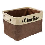 Personalized Pet Dog Toy Storage Basket Dog Canvas Bag Foldable