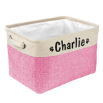 Personalized Pet Dog Toy Storage Basket Dog Canvas Bag Foldable