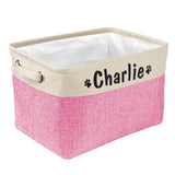 Personalized Pet Dog Toy Storage Basket Dog Canvas Bag Foldable