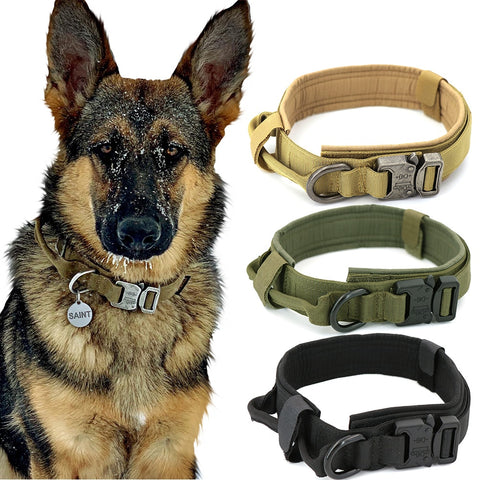 Dog Collar Adjustable Tactical Dog Collar And Leash Set Control Handle Training Pet Led Collar For Small Big Dogs