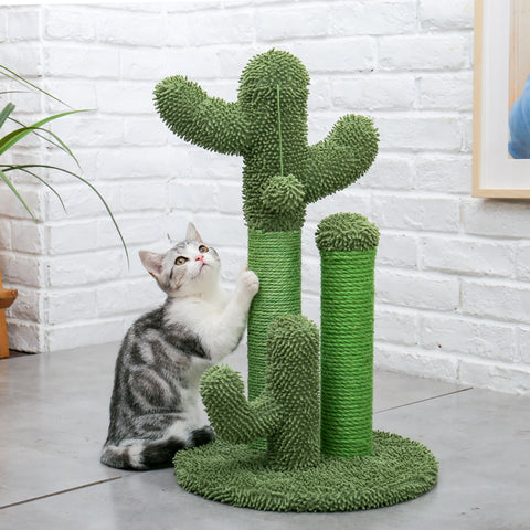 Cute Cactus Pet Cat Tree Toys with Ball Scratching Post